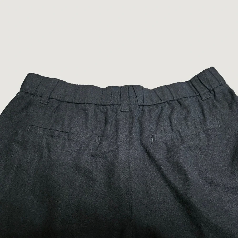 Express Black Linen Blend High Rise Pleated Shorts Size 10